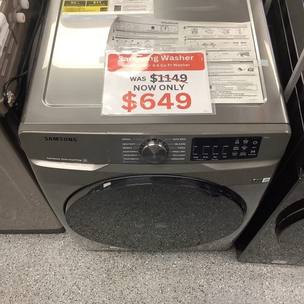 4.5 cu. ft. Large Capacity Smart Front Load Washer with Super Speed Wash in Platinum