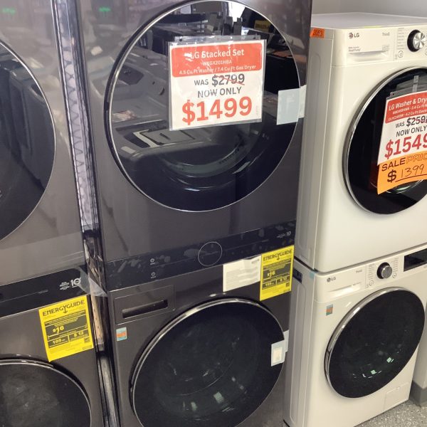 LG Stacked Set - 4.5 cu ft Washer and 7.4 cu ft Dryer