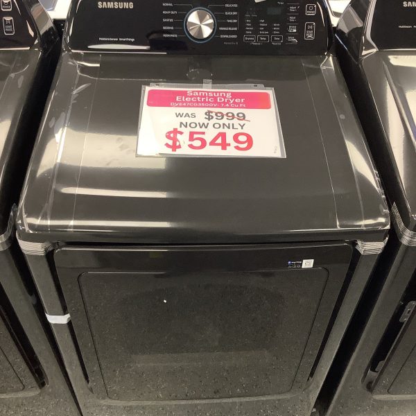 Samsung - 7.4 cu. ft. Smart Electric Dryer with Sensor Dry in Brushed Black